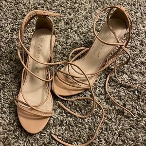 Nude Lace Up Heels